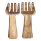 Pair of wooden chairs in the shape of a hand, wooden bar stool, wooden chair, chair.