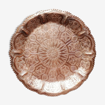 Chiseled copper dish