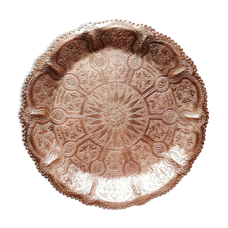 Chiseled copper dish