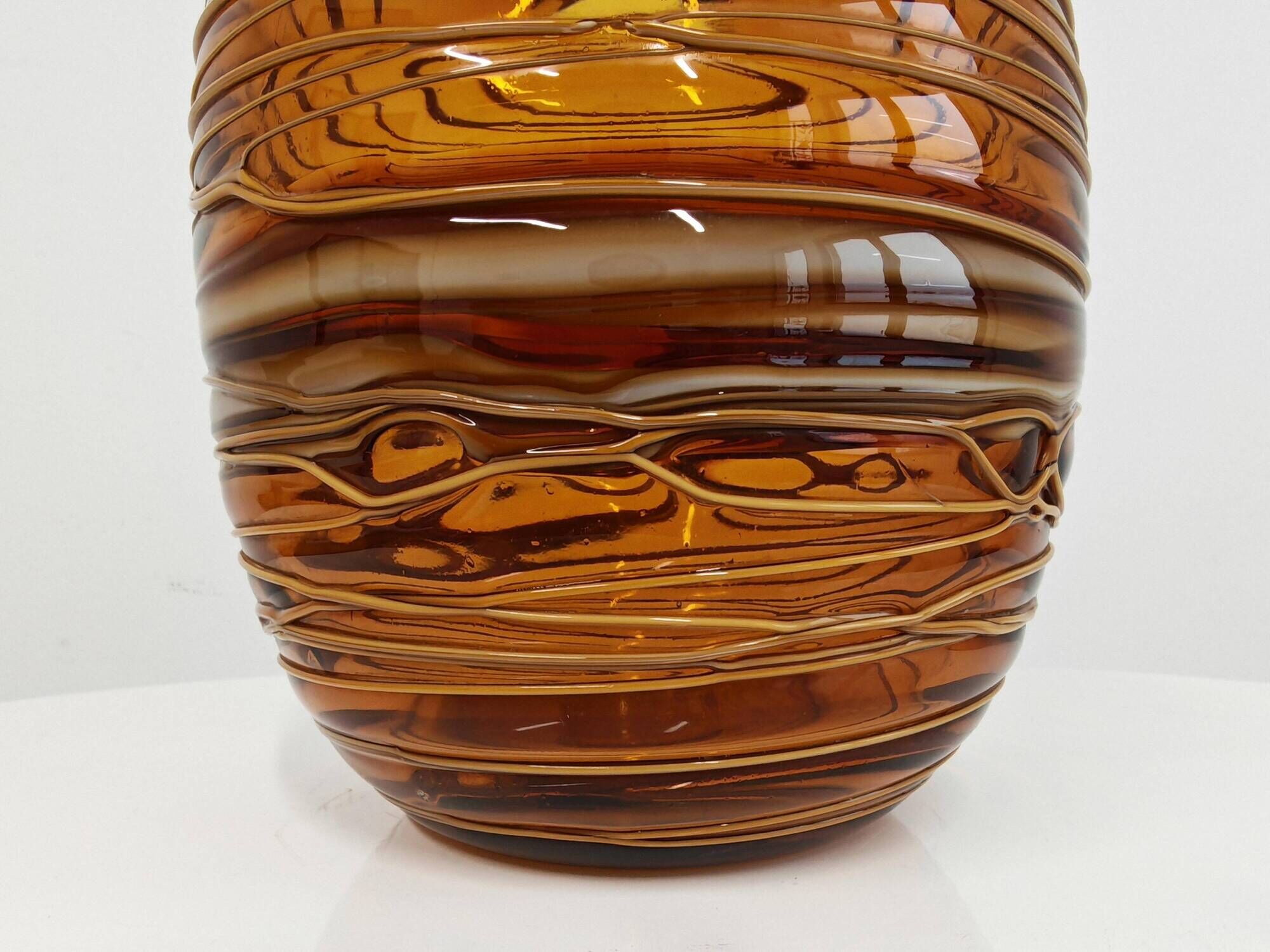 Mid-Century Murano vase in glass by Fulvio Bianconi for Venini