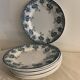 8 flat green and white plates 19th century Terre de Fer