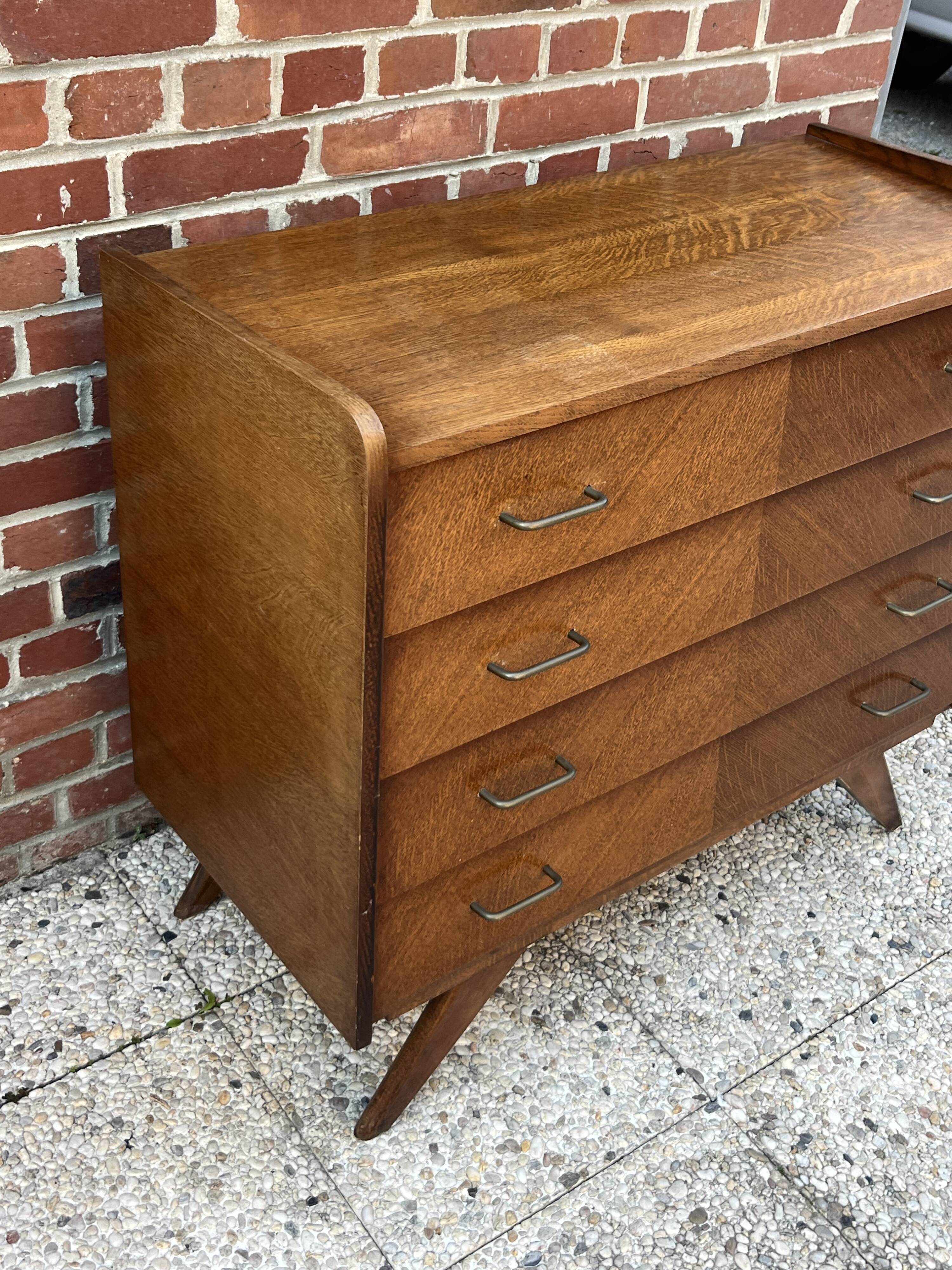 Commode vintage pieds compas