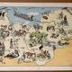 Old poster illustrated map of Normandy 1927 - JP Pinchon