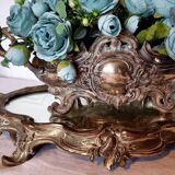 French Art Nouveau planter and "above all" in silver-plated metal and mirror dating from 1900 or earlier