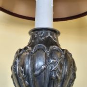 Art Nouveau pewter lamp base - faux candle