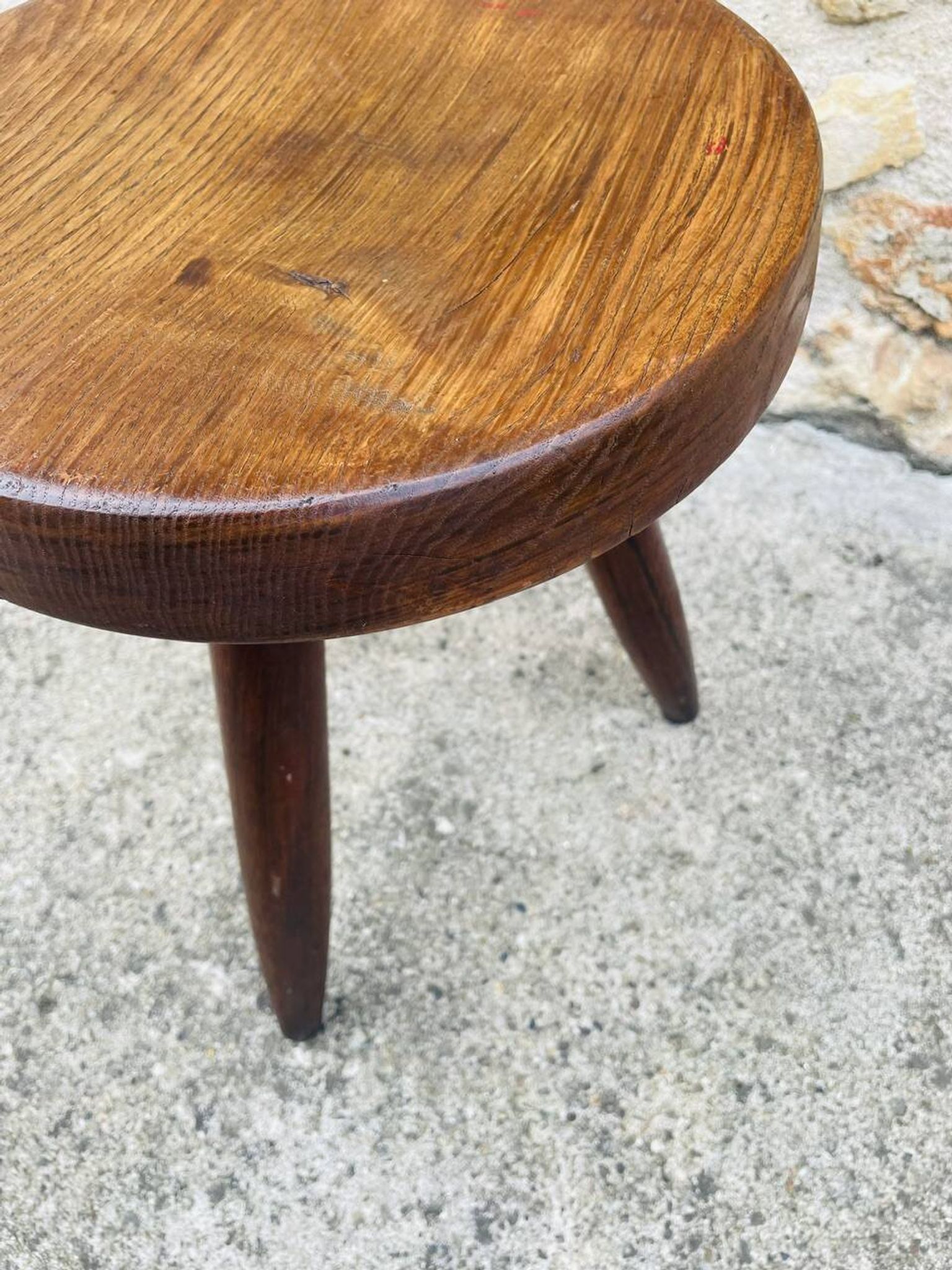 Vintage "Berger" stool, tall, in ash, Charlotte Perriand, 1950s