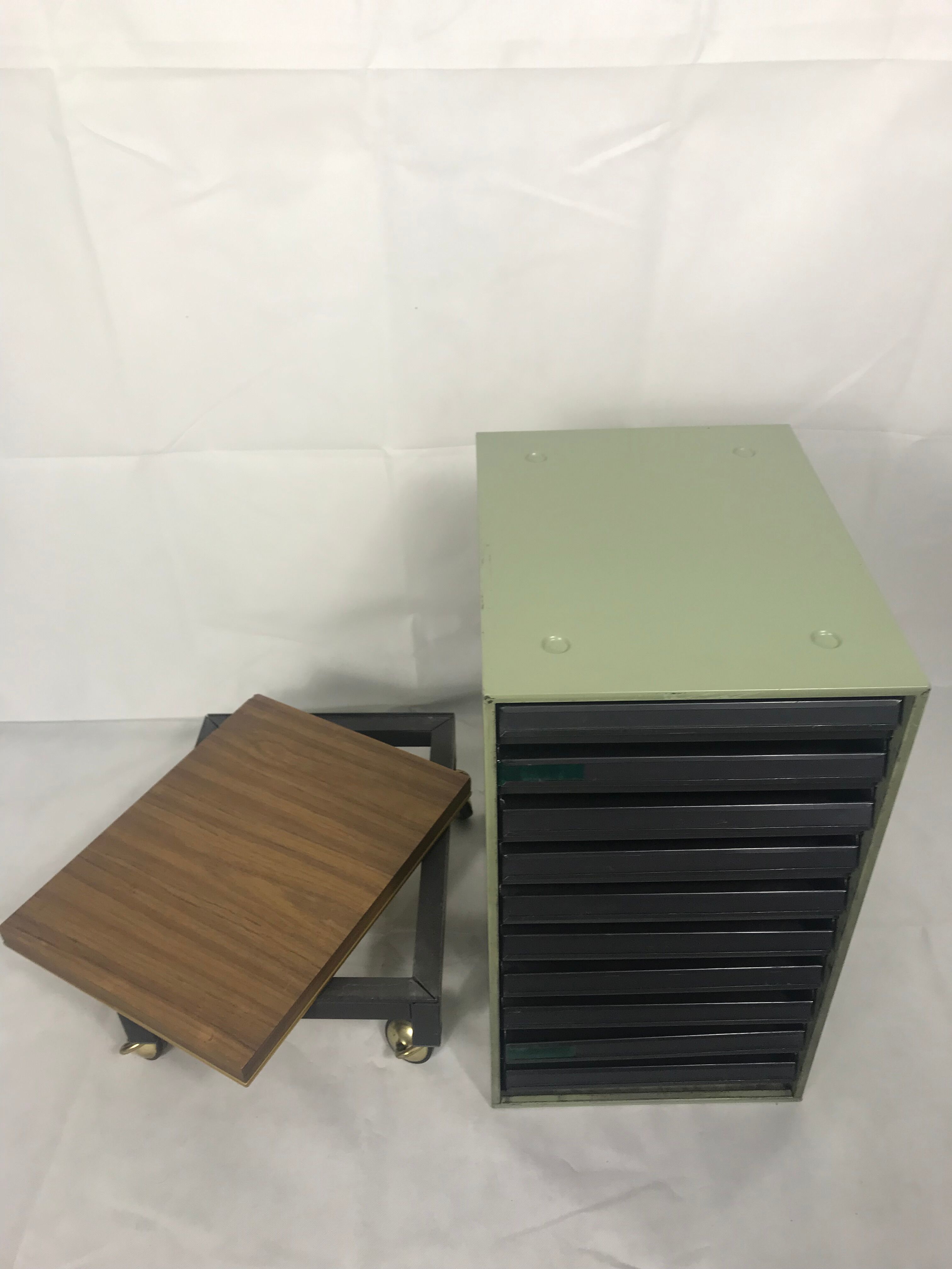 Metal filing cabinet with drawers