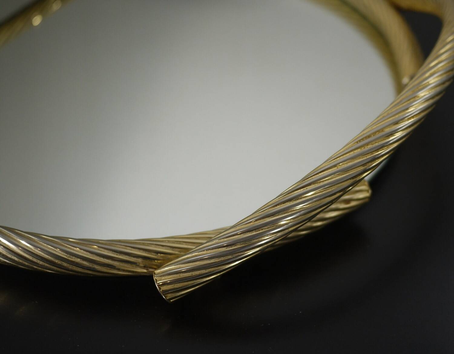 Gilded Rope Serving Tray, French Mirror Tray, Drinks Tray