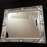 Solid baroque mirror with silver frame - Wood