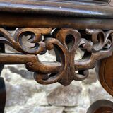 Colonial style pedestal table Indochina Asia vintage 1930s carved wood