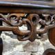 Colonial style pedestal table Indochina Asia vintage 1930s carved wood
