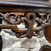 Colonial style pedestal table Indochina Asia vintage 1930s carved wood