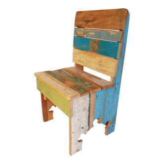 Polychrome wooden children's chair