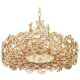 Golden brass chandelier with crystal glass inlays by Palwa, Germany, 1970s.