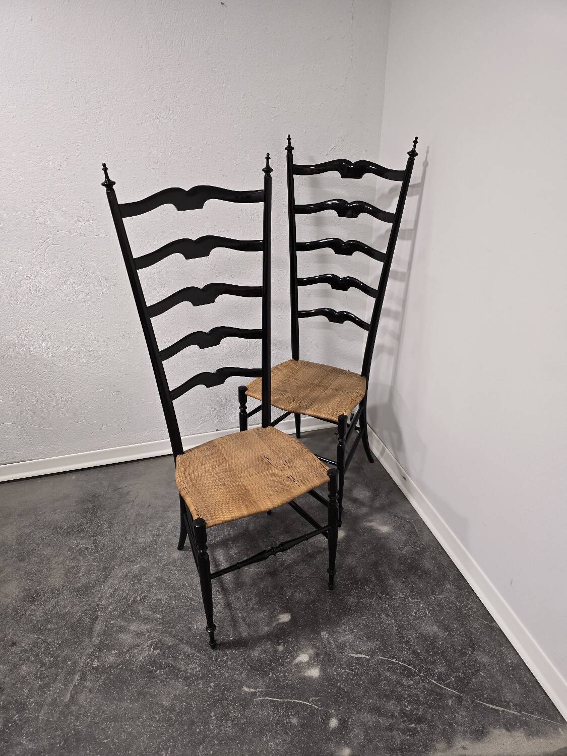 Chaises échelle Paolo Buffa pour Chiavari, Italie années 1950