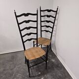 Chaises échelle Paolo Buffa pour Chiavari, Italie années 1950