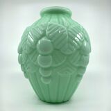 2 vases Art Déco en opaline verte • Circa 1920/30