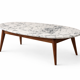 Table basse scandinave vintage en marbre