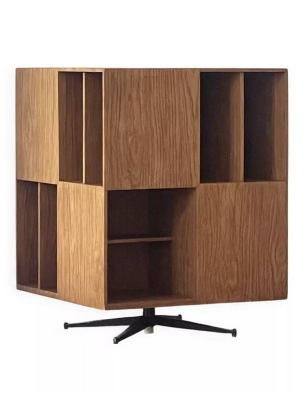 Bibliothèque cube  pivotant - pièce unique  désign années 60