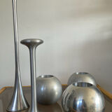 Set of 5 vintage IKEA aluminum candle holders