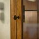 Solid oak display cabinet in the style of Charles Dudouyt, 1950s