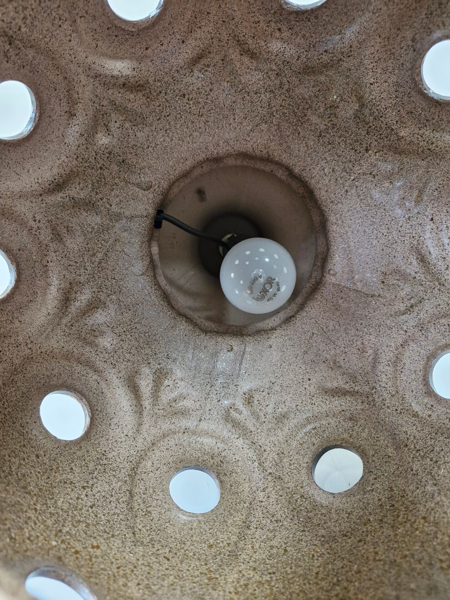 Vintage 60-70's sun lamp ceramic fat lava style functional