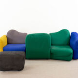Cannaregio Modular Sofa with Footrest by Gaetano Pesce for Cassina, Italy 1986