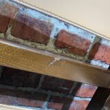 Set of four wooden and leather chairs from Maison Regain