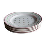 Old dessert plates, Kg Lunéville earthenware, graphic pattern, vintage 60