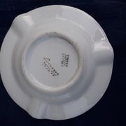 Limoges porcelain ashtray pattern orange flower diam 10.5 cm