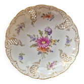Petite coupelle / assiette ajourée en porcelaine de Nymphenburg peinte