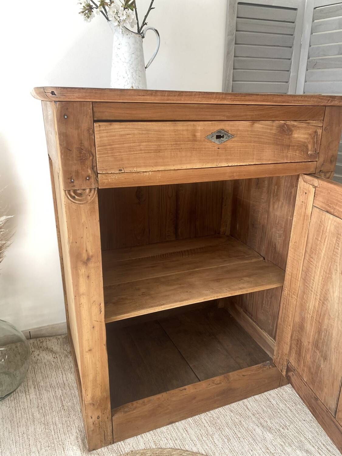 Rustic buffet, jam jar