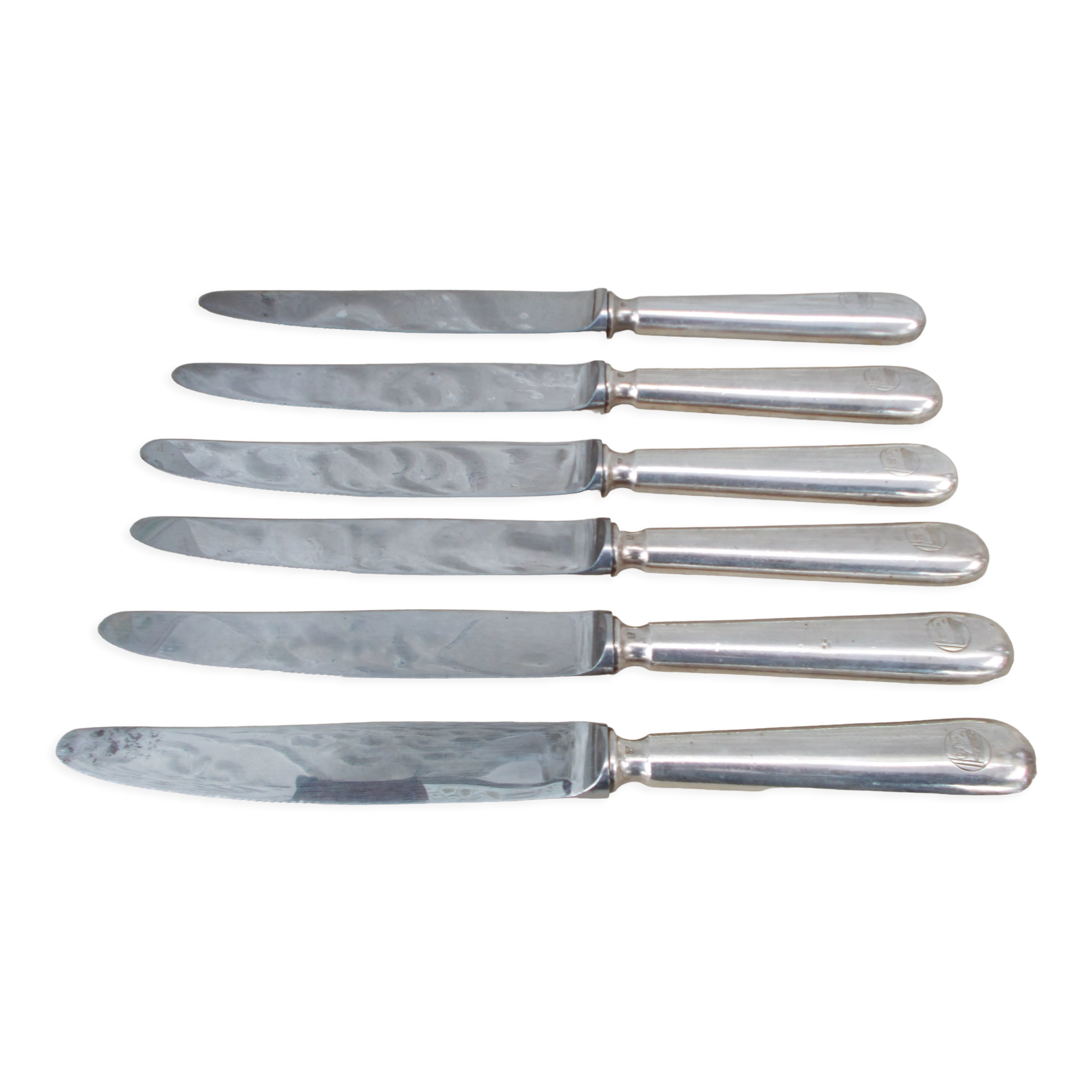 Six silver metal knives General Council of Hauts de Seine 92
