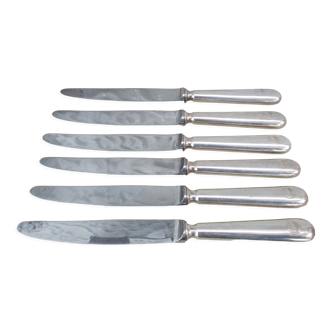 Six silver metal knives General Council of Hauts de Seine 92