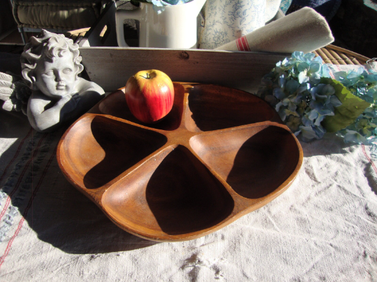 Wooden tray for aperitif, Scandinavian style, vintage