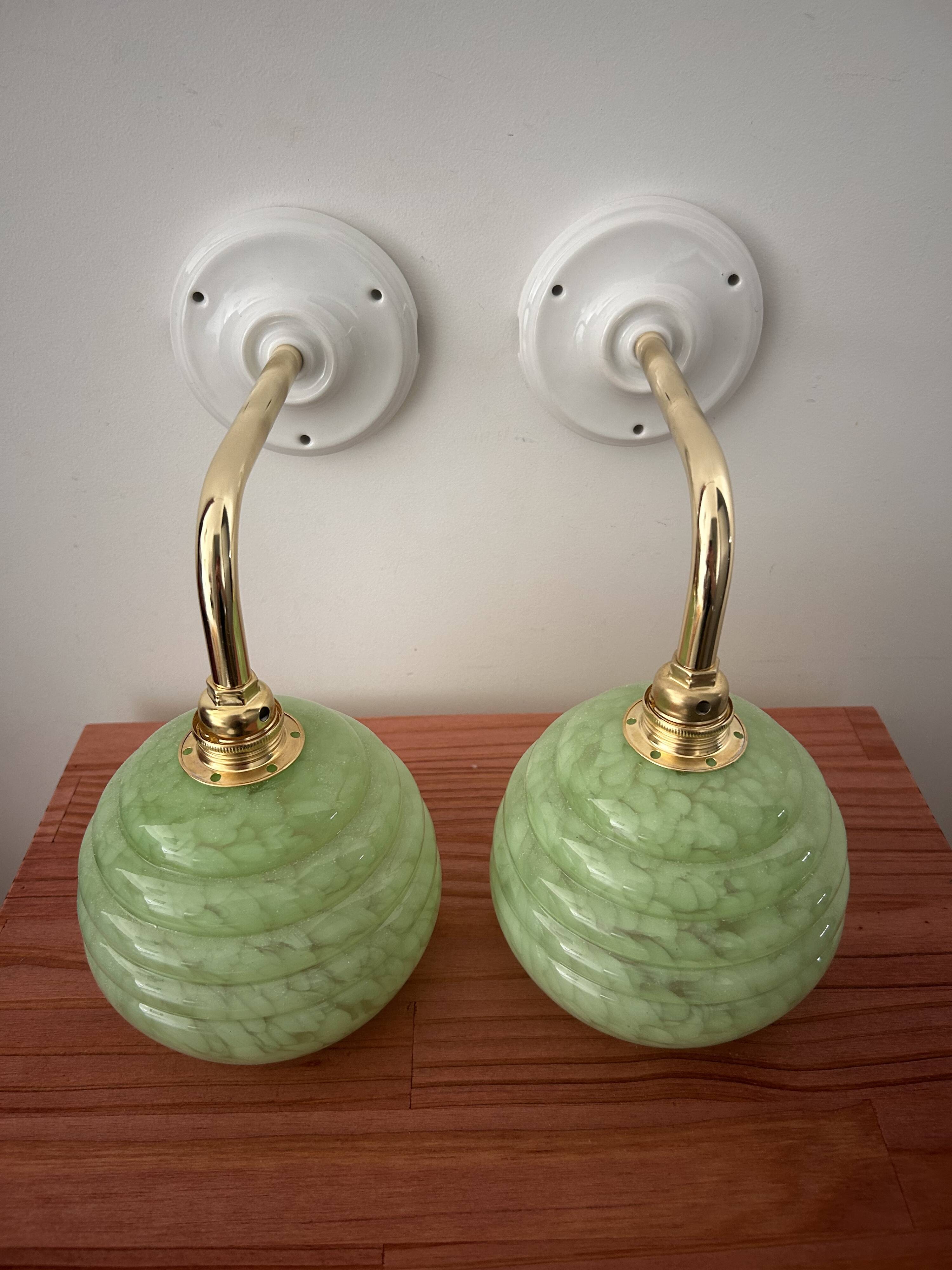 Pair of Art Deco wall lights