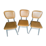 Series of 3 vintage Chairs Tubménager