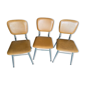 Series of 3 vintage Chairs Tubménager