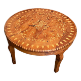 Cherifian cedar coffee table with Hispano-Moorish inlaid decoration Morocco