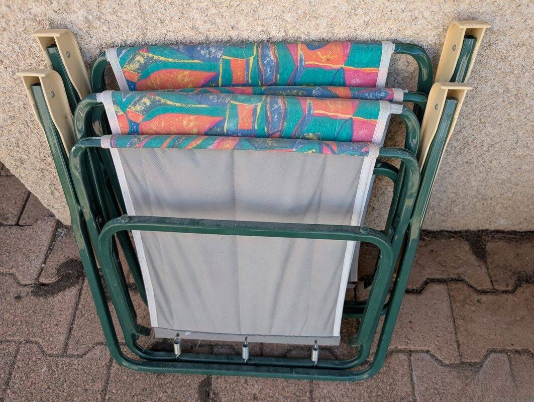 Pair of vintage folding garden chairs – 90s look