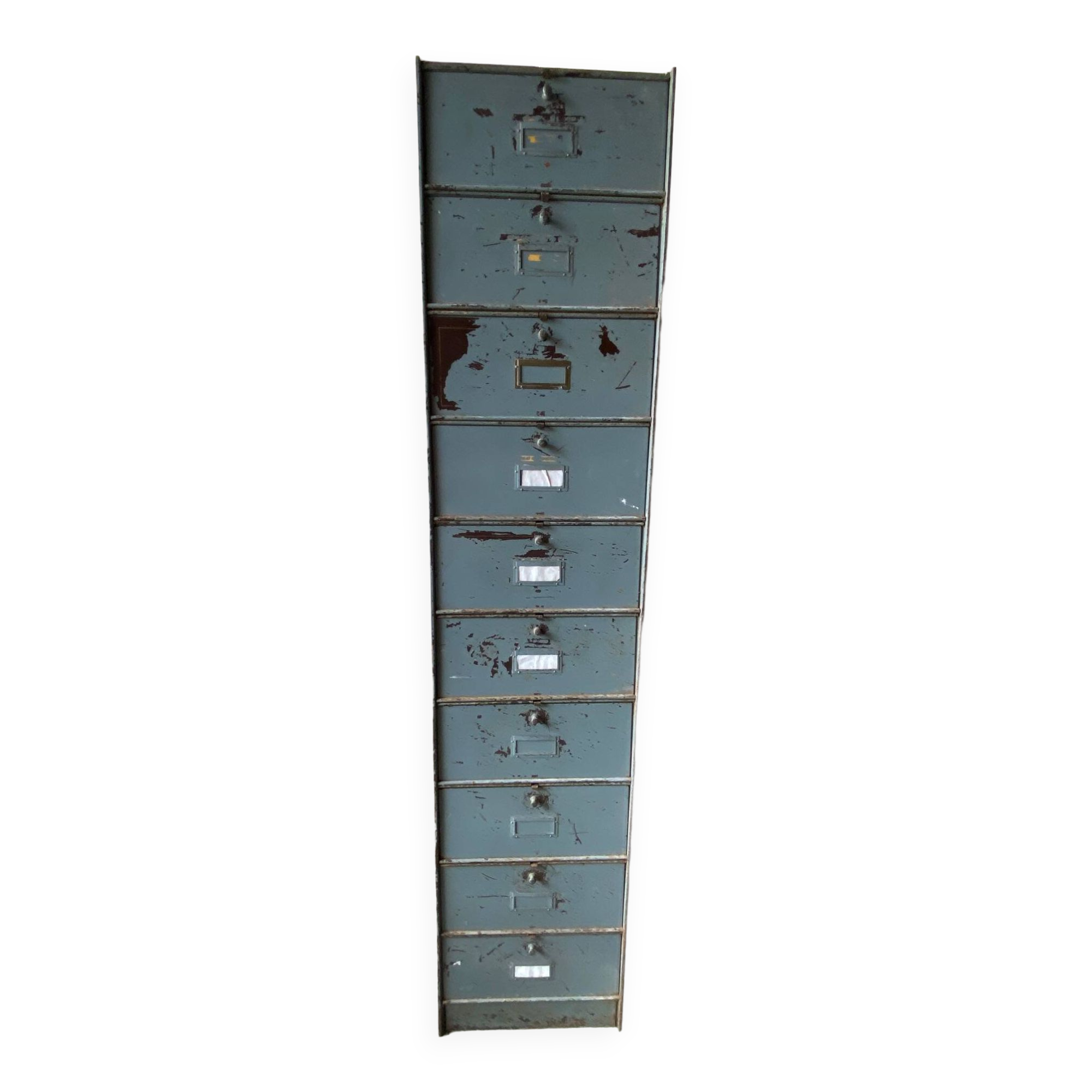 Cabinet with 10 valves roneo industrial metal 1950 n2