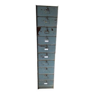 Cabinet with 10 valves roneo industrial metal 1950 n2