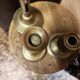 Set of three solid brass candle holders