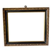 Antique wood frame Black & gilded border 28.5 cm x 24 cm