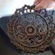 Antique wall panel 30 cm in carved wood / Origin Thailand