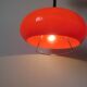 Orange perspex and chrome metal pendant light, space age, 1970