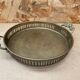Antique openwork brass serving tray + flower handles vintage kitchen