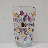 Vintage glass vase by Glasswork Novy Bor 1950's