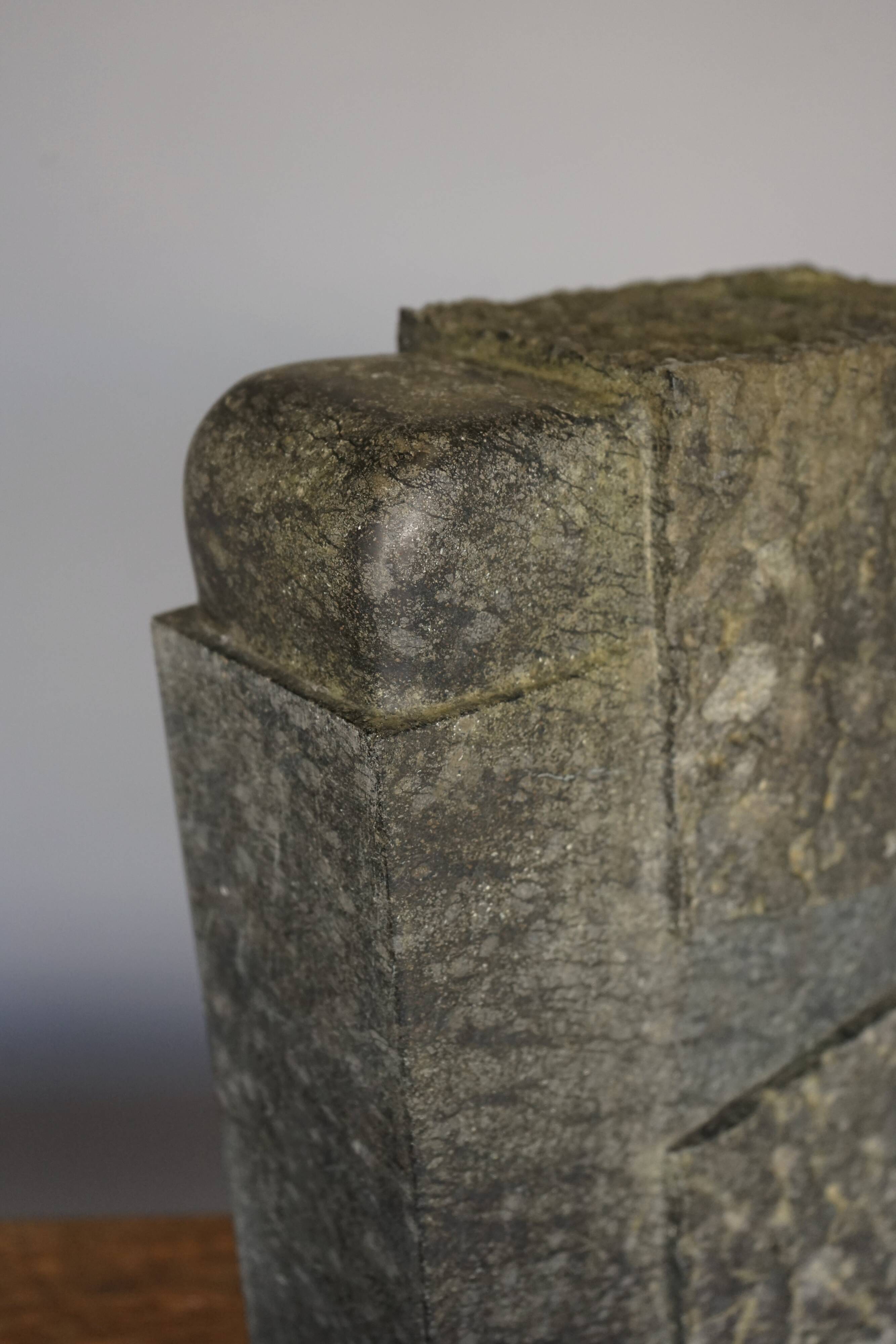 Abstract Brutalist stone sculpture. 1970s