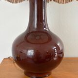 Ceramic lamp with hooked lampshade